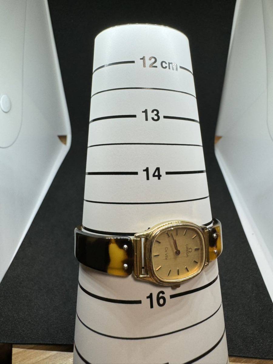 6780 送料無料 OMEGA オメガ デビル クォーツ 腕時計 1450 ゴールド文字盤 レディース_画像10