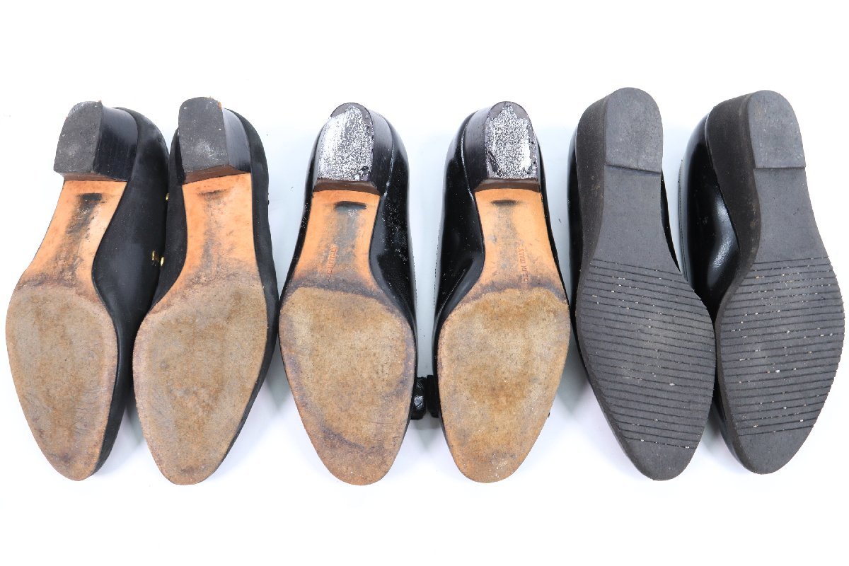 【7点】Salvatore Ferragamo サルヴァトーレフェラガモ ヴァラ リボン パンプス 革靴 サイズ4 4.5 フォーマル ビジネス まとめ 9037-HY_画像3