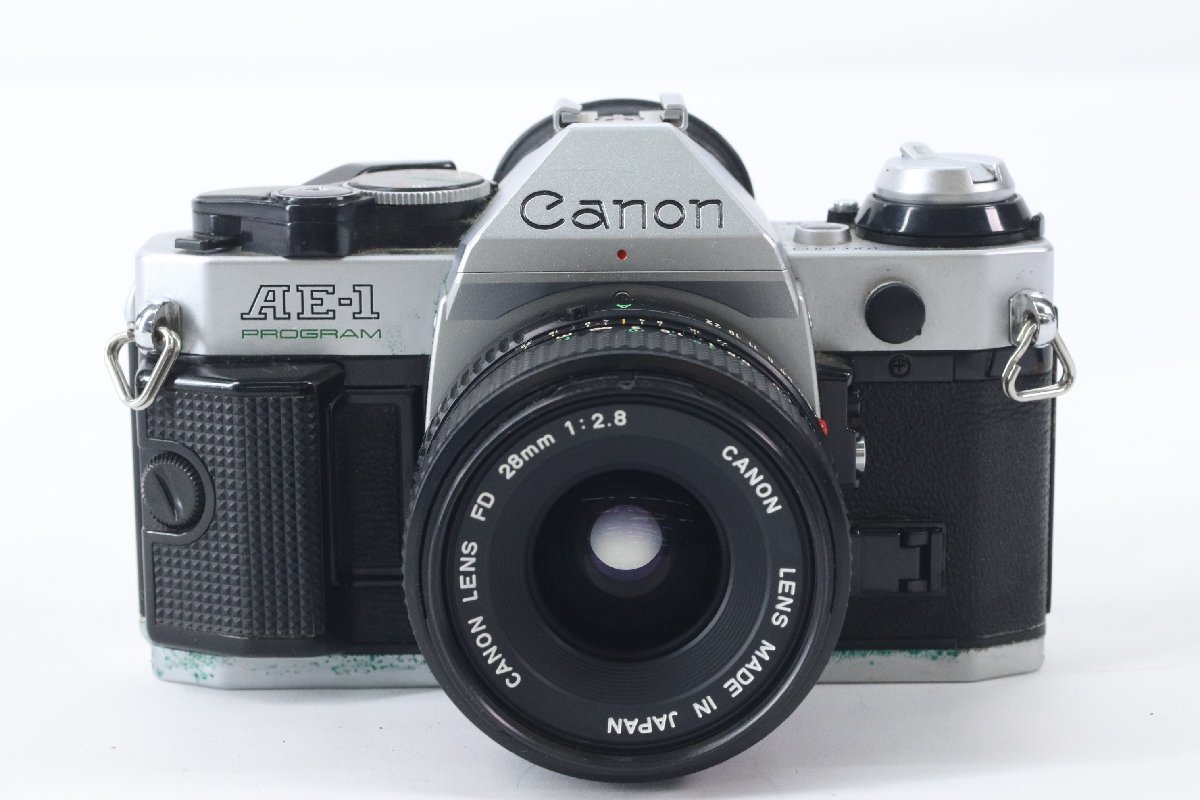 【ジャンク品】CANON キャノン AE-1 PROGRAM 一眼レフ フィルムカメラ FD 28mm F2.8 単焦点レンズ 43003-C_画像1
