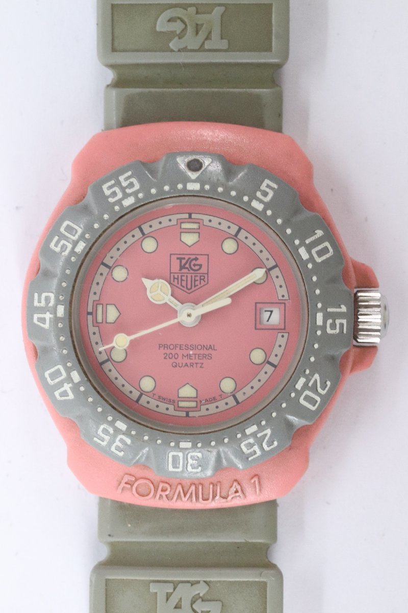 TAG HEUER タグホイヤー360.508 フォーミュラ1 プロフェッショナル 200M クォーツ デイト レディース 腕時計 ベルトジャンク 9411-N_画像2