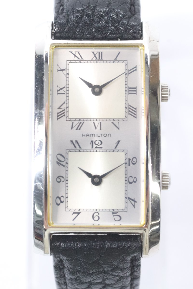 HAMILTON ハミルトン 6273 アメリカントラベラー デュアルタイム クォーツ 腕時計 シルバーカラー 9418-N_画像1