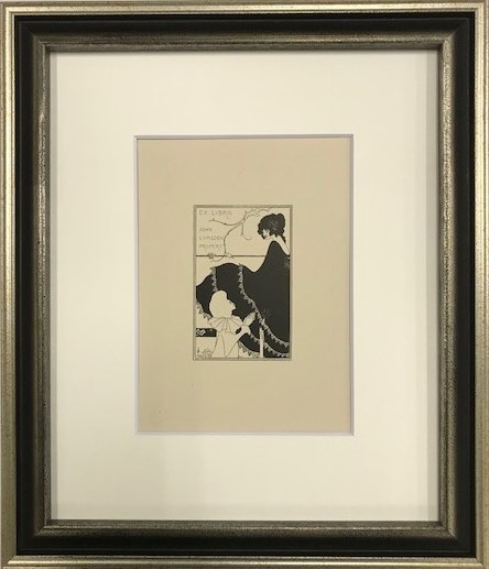 【特価】　≪　　オーブリー・ビアズリー　　≫　　オリジナルラインブロック 　BOOK PLATE THEYELLOWBOOK-I　1899年　　AUBREY　BEARDSLEY_画像1