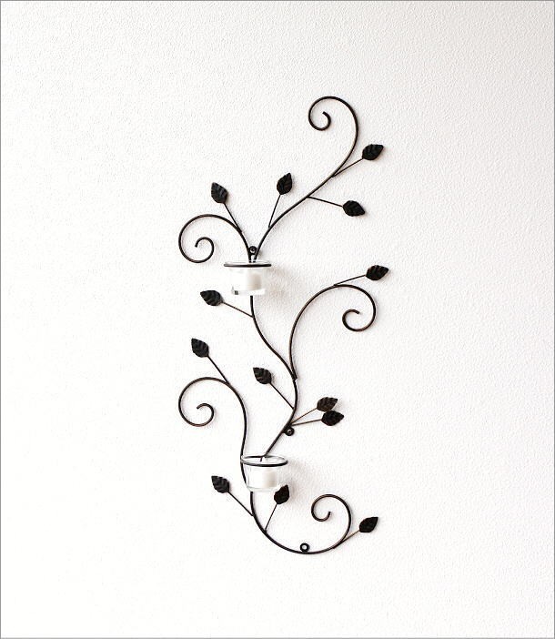 壁飾り アイアン ガラス キャンドルホルダー 壁掛け 花瓶 花びん インテリア キャンドルスタンド LED付きウォールデコレーション_画像5