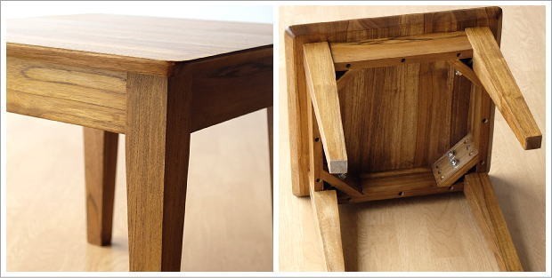 サイドテーブル 木製 カフェテーブル コーヒーテーブル 無垢 天然木 北欧 ナチュラル 正方形 45×45cm 完成品 チークコンパクトテーブル45_画像5