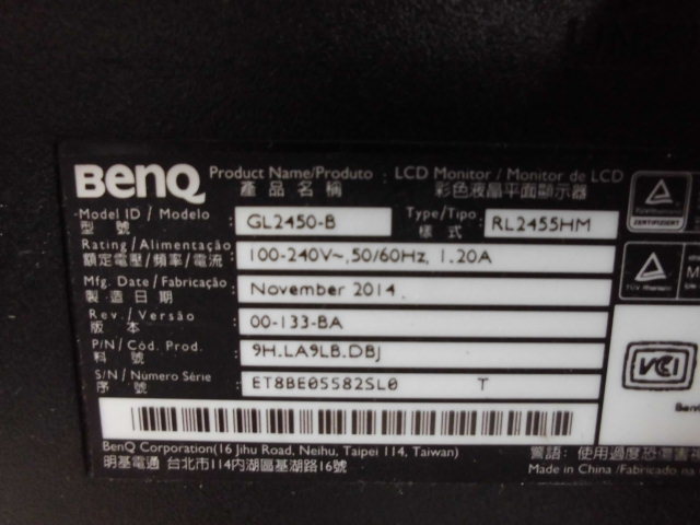 11-127♀BenQ/ベンキュー 24インチ液晶モニター ゲーミングモニター GL2450-B♀_画像6