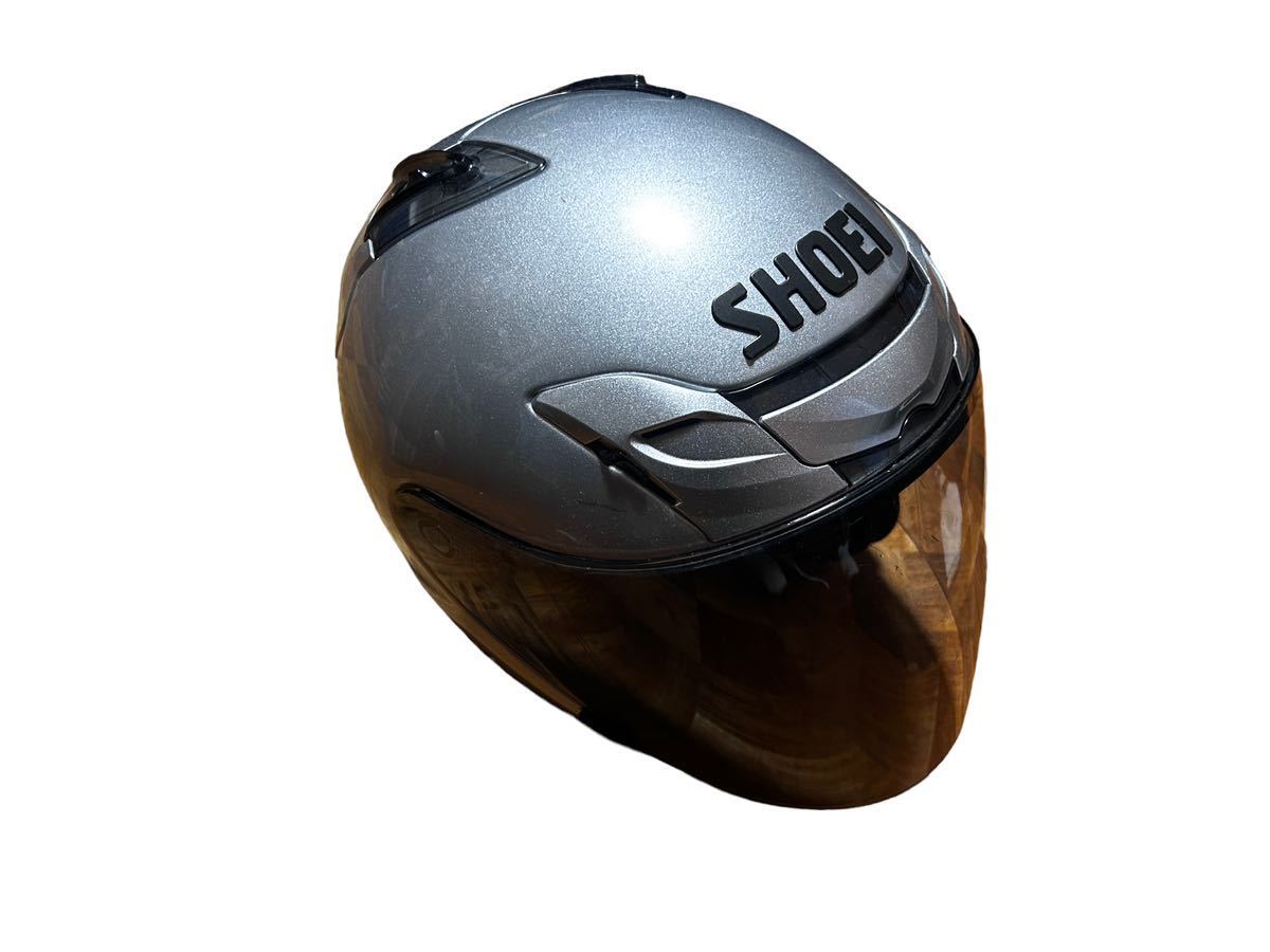 SHOEI ジェットヘルメット ショウエイ J-FORCE3 ジェイフォース 3 L サイズ バイク ジェット ヘルメット 銀 シルバー_画像3