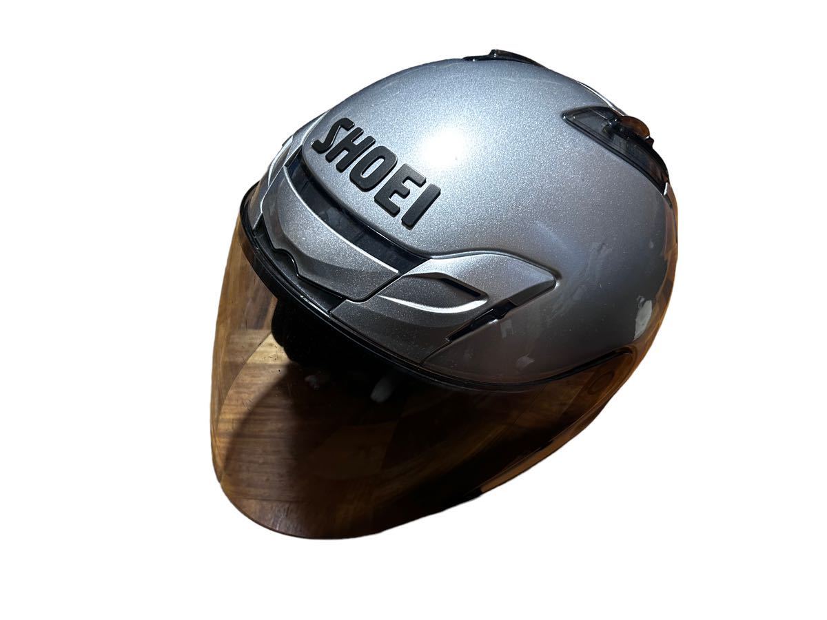SHOEI ジェットヘルメット ショウエイ J-FORCE3 ジェイフォース 3 L サイズ バイク ジェット ヘルメット 銀 シルバー_画像1