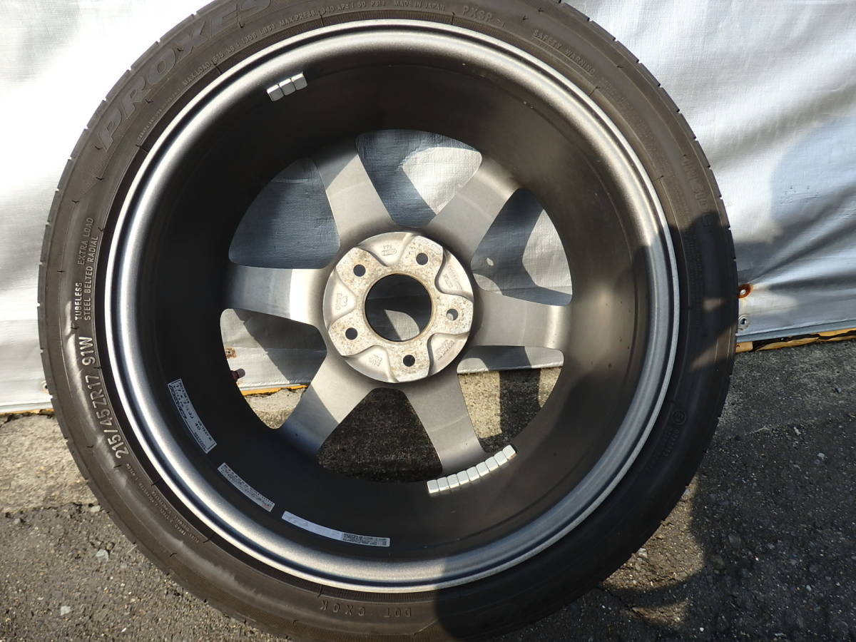 超美品　4本セットタイヤ付　RAYS　VOLKRACING　TE37 SL　17インチ7.5J+40　5穴114.3　レイズ　ボルクレーシング　PG プレスドグラファイト_画像5