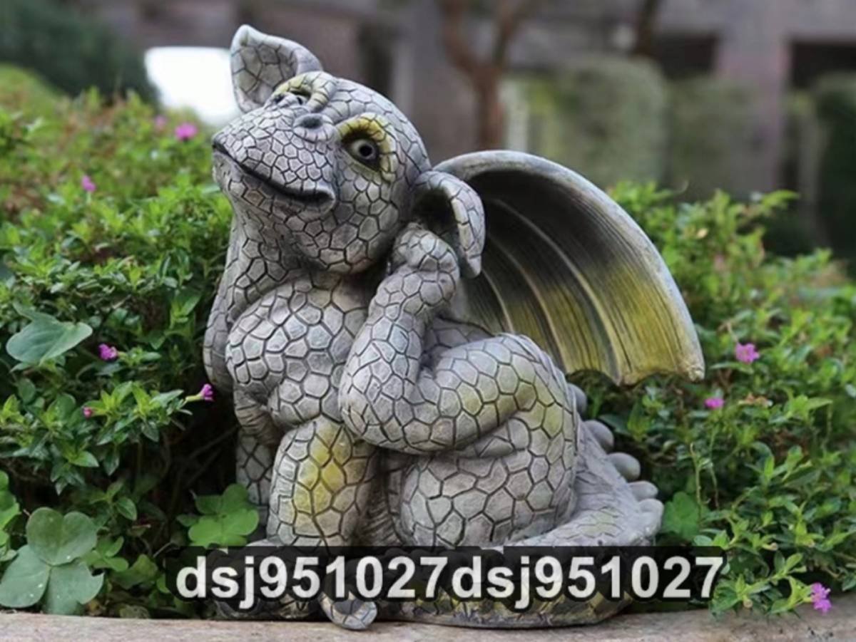 インテリア雑貨 ドラゴン モンスター ガーゴイル 怪獣 妖精 ガーデンオーナメント 樹脂 ハンドメイ 西洋彫刻 彫像 オブジェ 置物_画像3