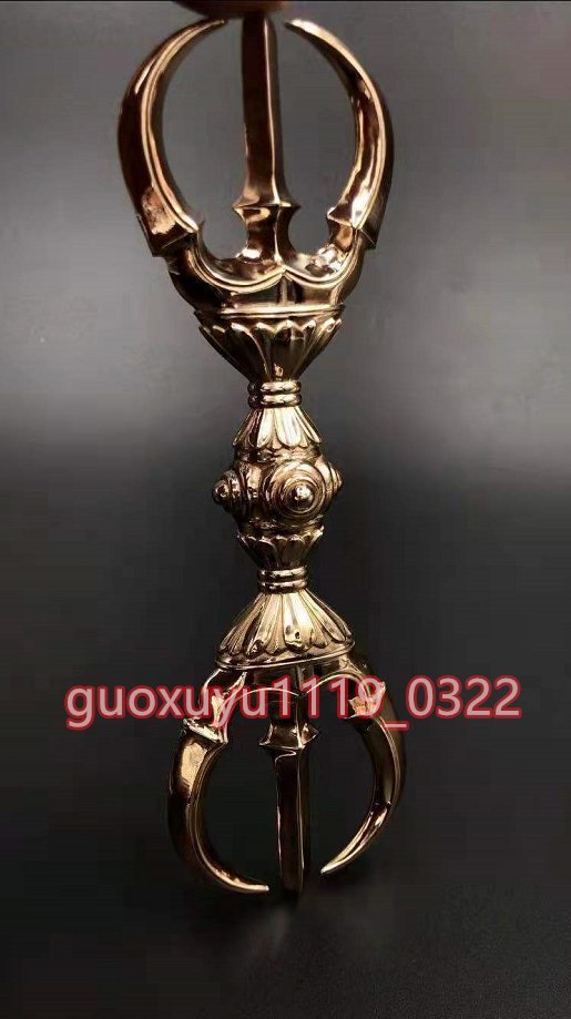 密教法具 寺院仏具」極上品 真言宗 飛行三鈷杵 銅製 磨き仕上げ 長さ 密教法具 寺院仏具」極上品 真言宗 飛行三鈷杵 銅製 磨き仕上げ 長さ