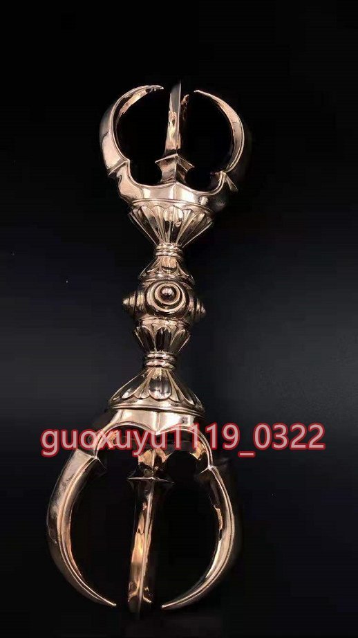 密教法具 寺院仏具」極上品 真言宗 飛行三鈷杵 銅製 磨き仕上げ 長さ 密教法具 寺院仏具」極上品 真言宗 飛行三鈷杵 銅製 磨き仕上げ 長さ