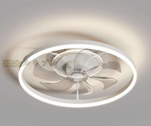 実用 花型扇風機 LEDシーリングファンライト リビング照明 寝室照明 天井照明 無段階調光調色 リモコン付_画像1