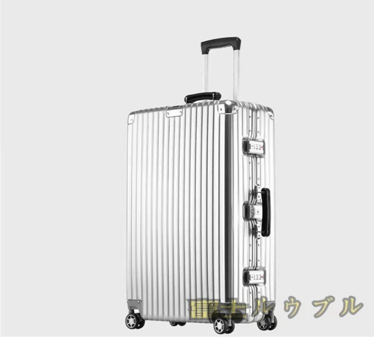  new arrival * suitcase aluminium frame back robust machine inside bring-your-own light weight 4 wheel TSA lock Carry case Impact-proof carry bag quiet sound 