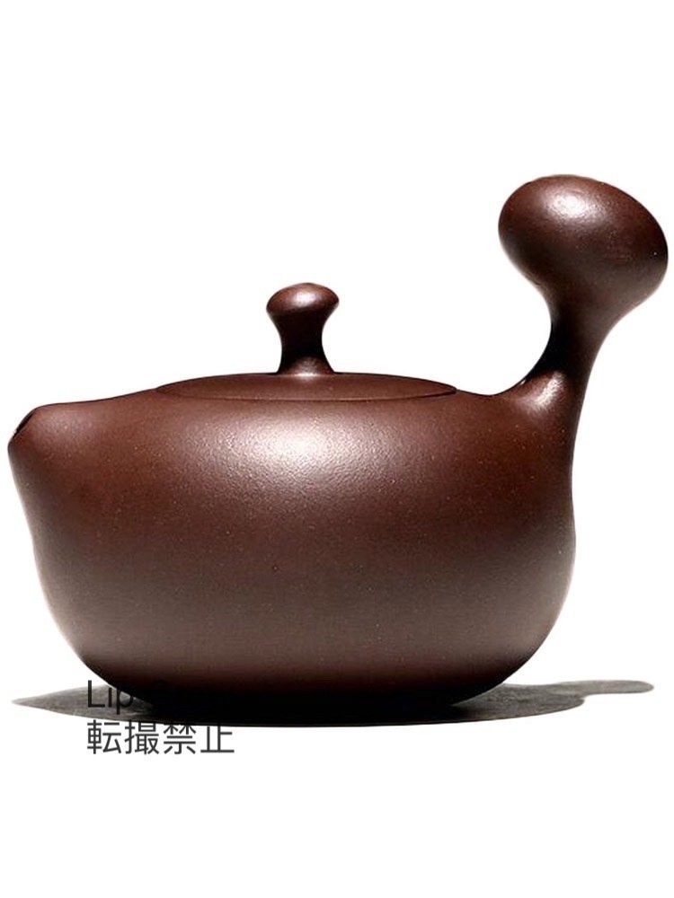 特売 手づくり紫砂 陶器 柄付きティーポット 急須 茶色 カンフーティー茶器 粒質感