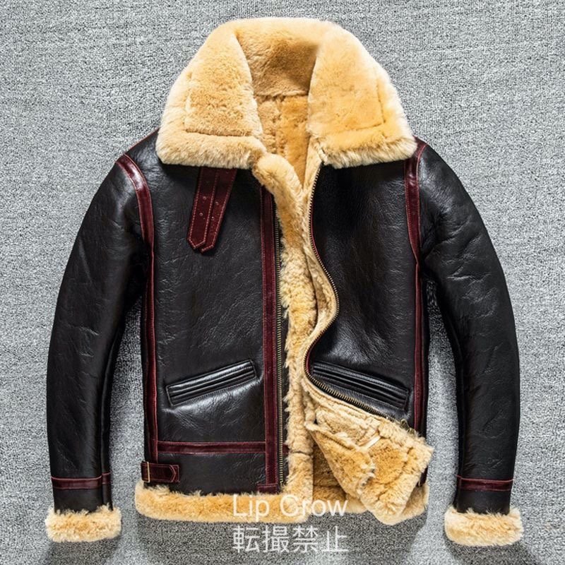 フライトジャケット 本革 防寒服 ムートン コート ラムレザー フライトジャケット 本革 防寒服 ムートン コート ラムレザー