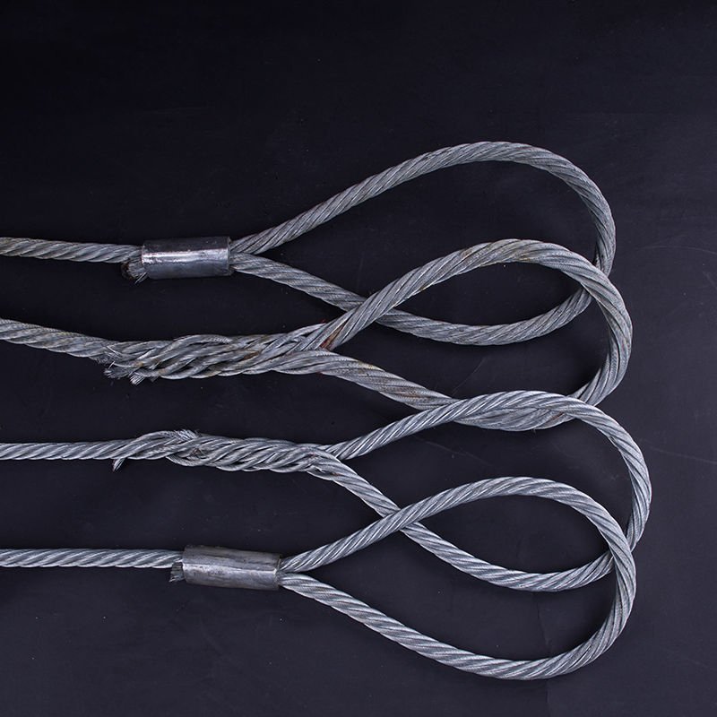 2本吊り 玉掛ワイヤー ワイヤーロープ ワイヤスリング ステンレス製 スリムフック付き 吊上げ 使用荷重2t 長さ1ｍ_画像3