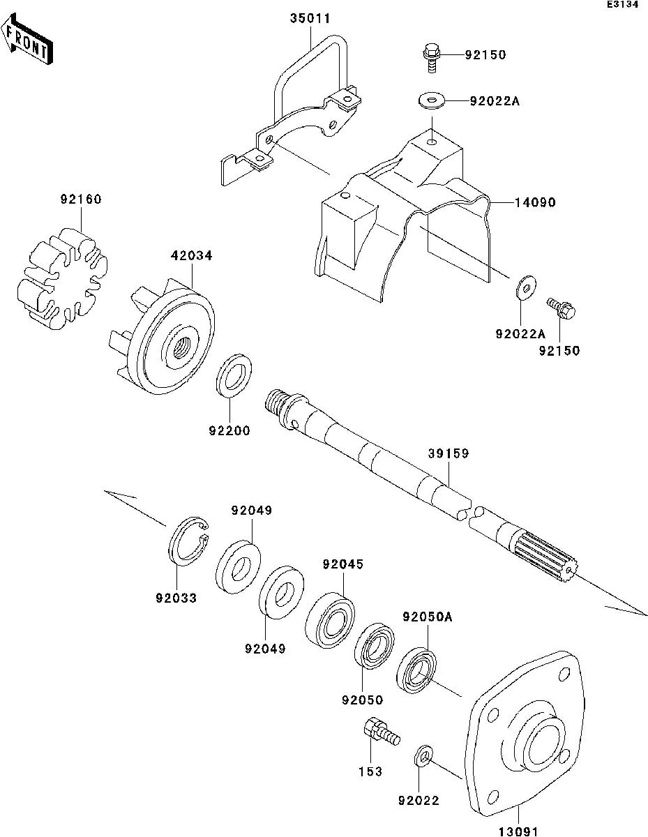 Kawasaki 1100STX'99 OEM section (Drive-Shaft) parts Used [K3205-04]_画像3