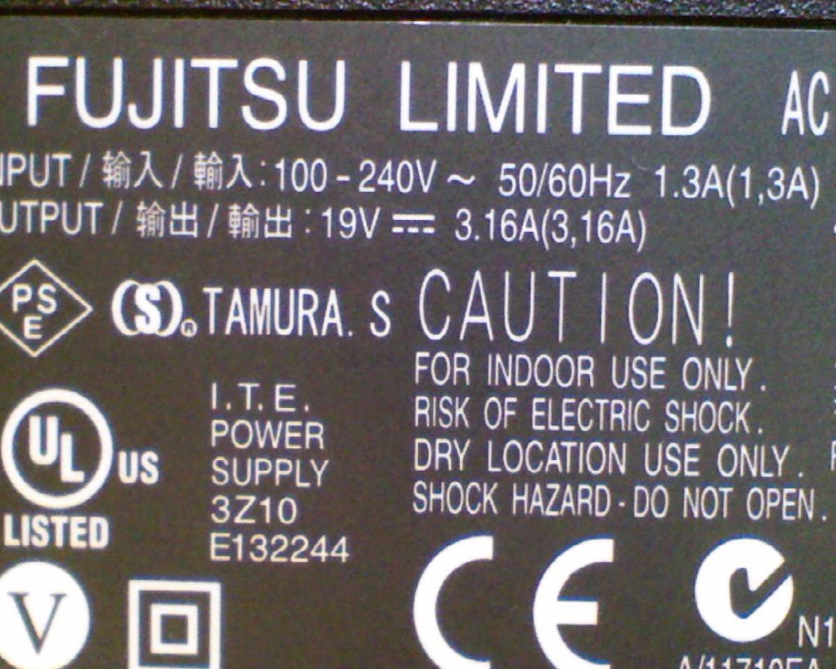 FUJITSU 19V3.16A AC адаптор FMV-AC327 ×5 комплект 