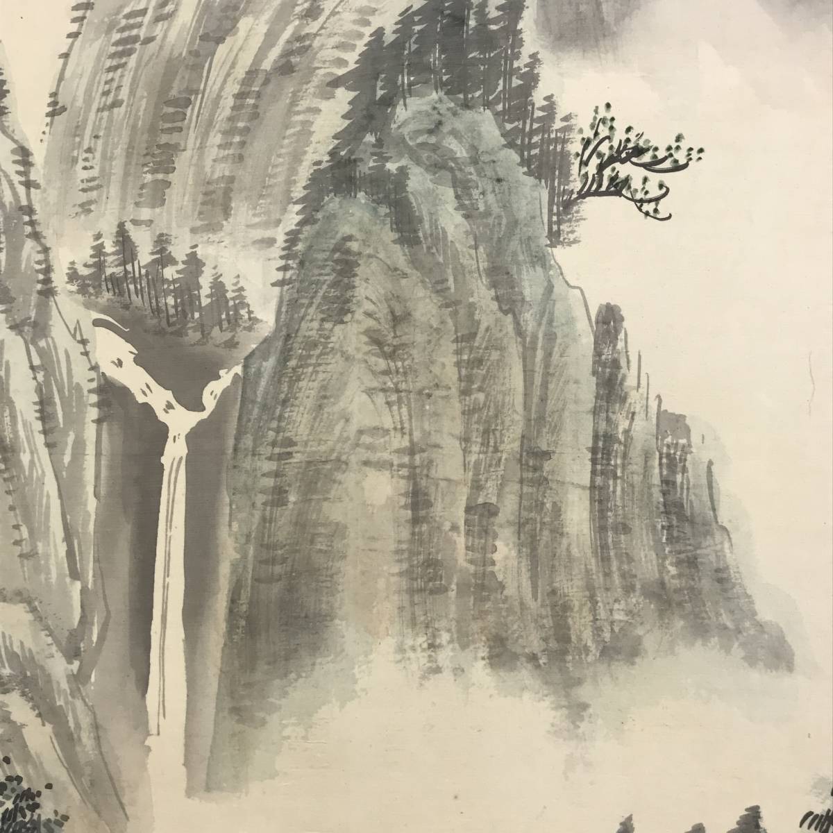 真作正叔渓山流泉図山水図掛軸☆宝船☆AD789 売買された 真作正叔渓山流泉図山水図掛軸☆宝船☆AD789 売買された
