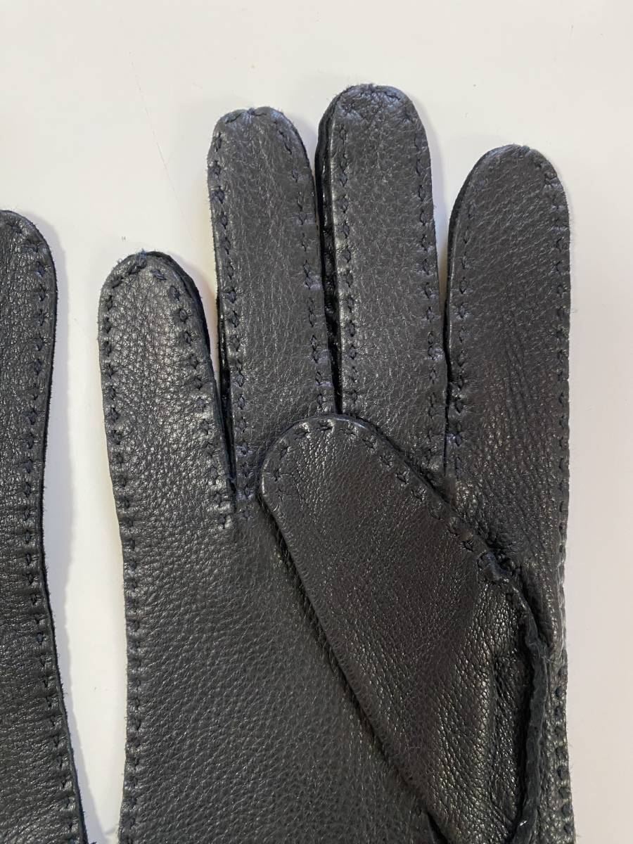 [ beautiful goods ] L ELLE men s size leather glove black black leather gloves lining less 