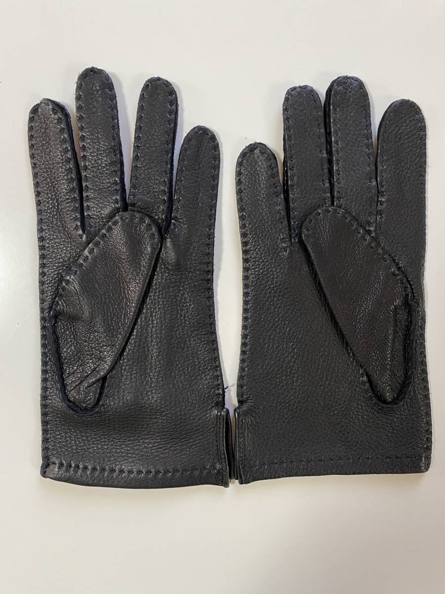 [ beautiful goods ] L ELLE men s size leather glove black black leather gloves lining less 