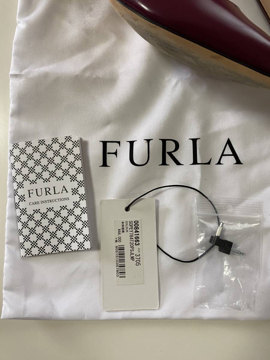 【美品】フルラ　FURLA レザー　ハイヒールパンプス　パープル系　サイズ37.5 約24.5センチ　ヒール高さ約7.5センチ　付属品あり_画像9