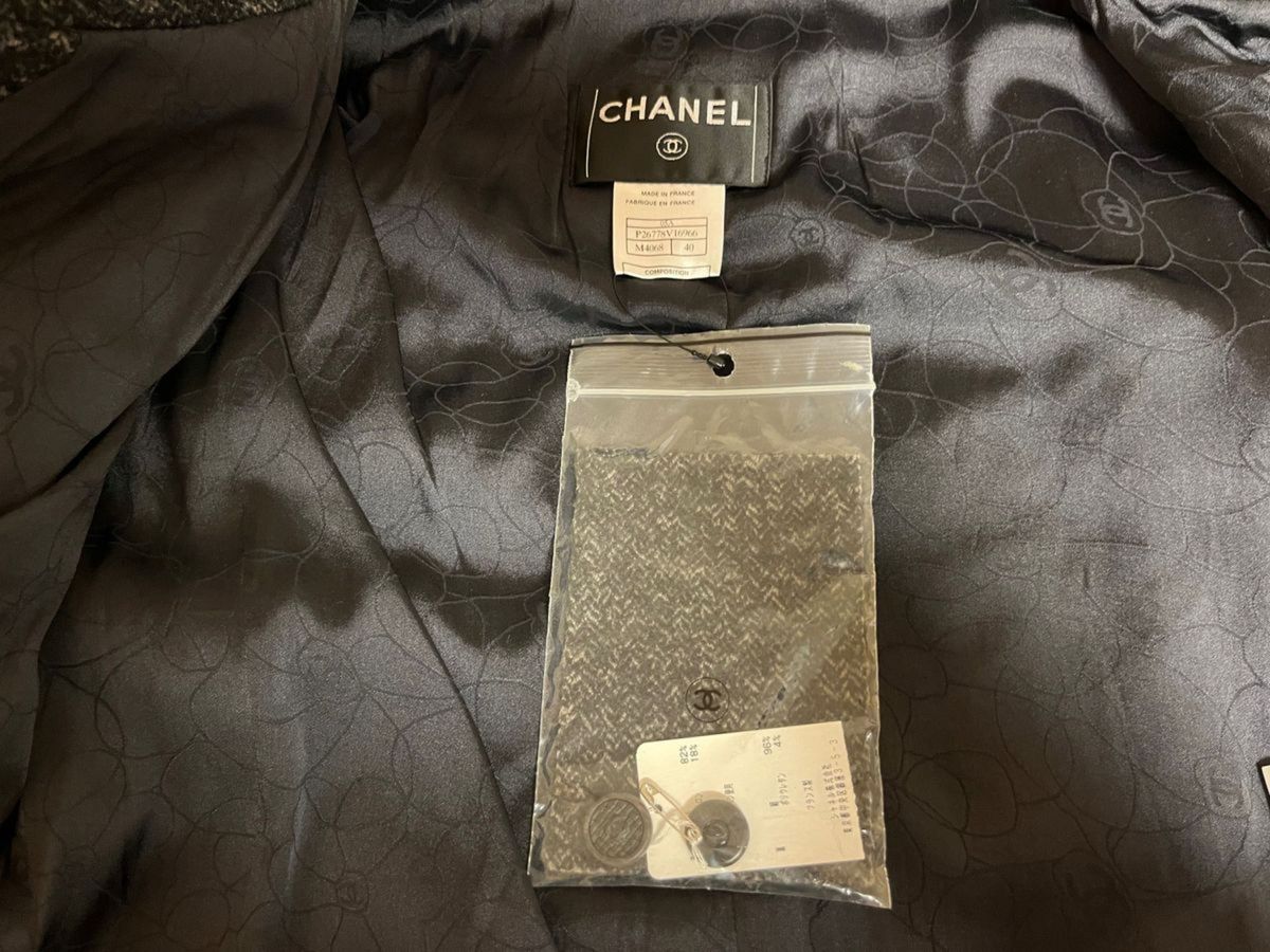 CHANEL シャネル ツイードジャケット サイズ40 ヴィンテージ ファーコート