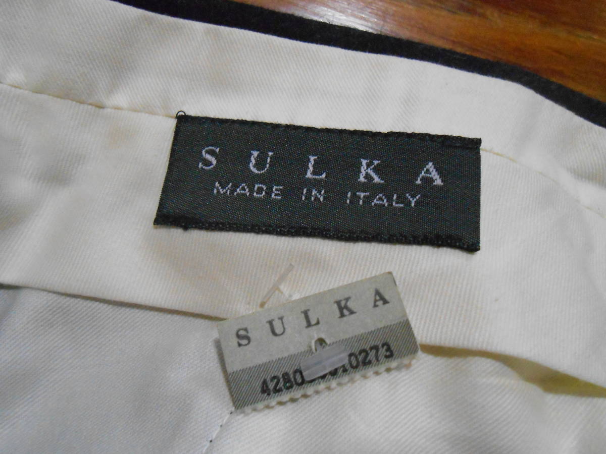 未使用（タグ付 ）超レア品 ビンテージ 今はなき米国高級老舗 SULKA（1895年創業）イタリア製 万能のグレーのウール100%パンツ W36_画像2