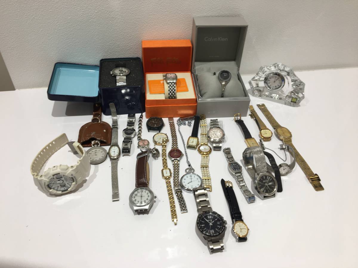 (T05~)【\1~】腕時計　おまとめ　26点　SEIKO CITIZEN FENDI Calvin Klein　など　ジャンク　稼働品有り　金無垢　ヴィンテージ　現状品_画像1