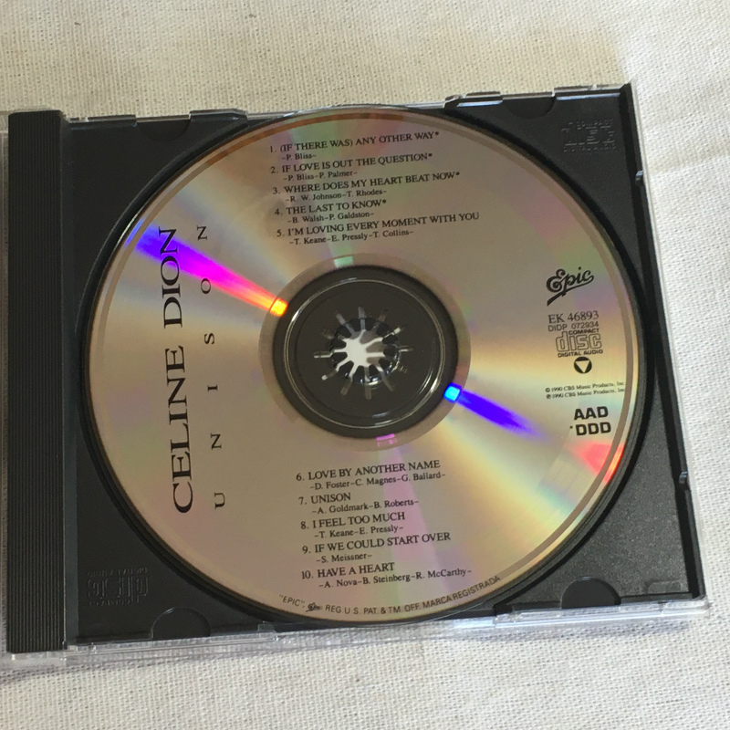 CELINE DION「UNISON」＊セリーヌ・ディオンの記念すべき英語アルバム第一弾にしてワールドワイド作品一作目となるアルバム（1990年発表）_画像4