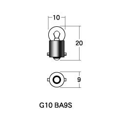 M＆Hマツシマ オートバイ用白熱電球 メーター球・ポジション球 G10 BA9S 12v 3.4w 2個入り A7113_画像2