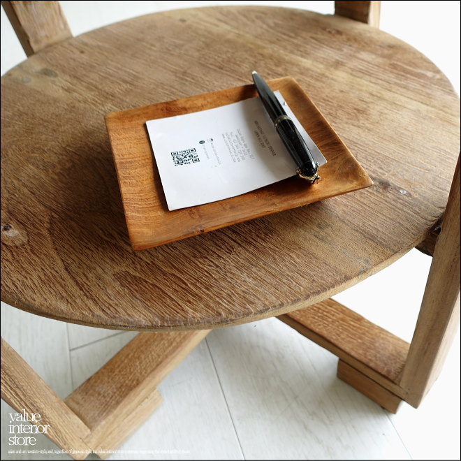 チーク無垢材 ヴィンテージサイドテーブルAnqbo16 丸テーブル 什器 コーヒーテーブル 一点物 再生家具 無垢材家具_画像3