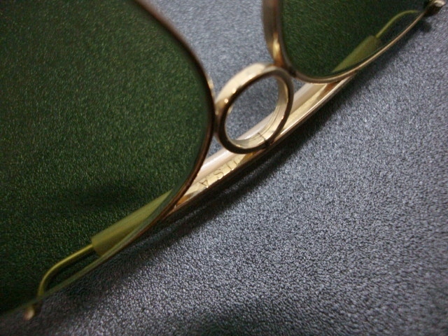 70s Vintage B&L USA RayBan SHOOTER 10K GO金張りGold#3 レンズ62mmシュータRBグリーンshootingアメリカ製ボシュロム ゴールド サングラス_画像6