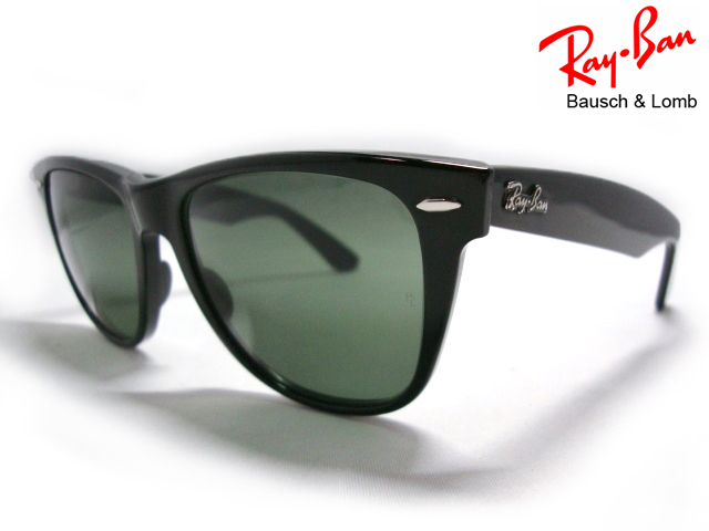 美品Vintage B&L RayBan WAYFARER 2 USAボシュロムBLウェイファーラーG15エボニーブラック黒アメリカ製サングラスⅡメンズ米国アセテート_画像1