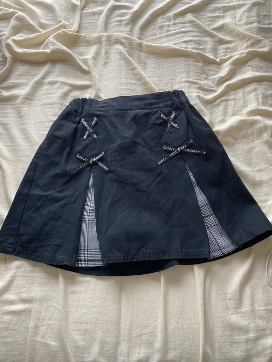 【送料無料】【状態良】女の子 スカート キュロットスカート インナーパンツ付き 秋冬 160cm 黒_画像1