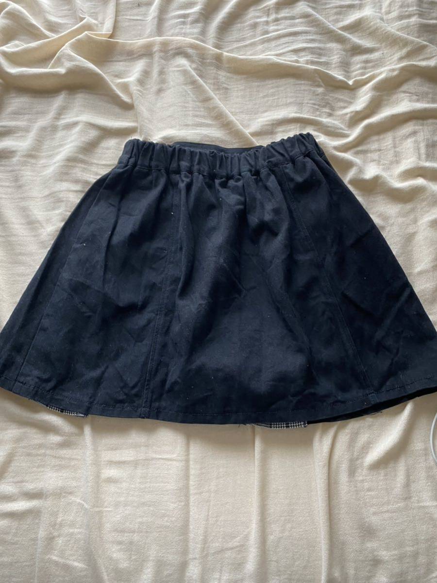 【送料無料】【状態良】女の子 スカート キュロットスカート インナーパンツ付き 秋冬 160cm 黒_画像2