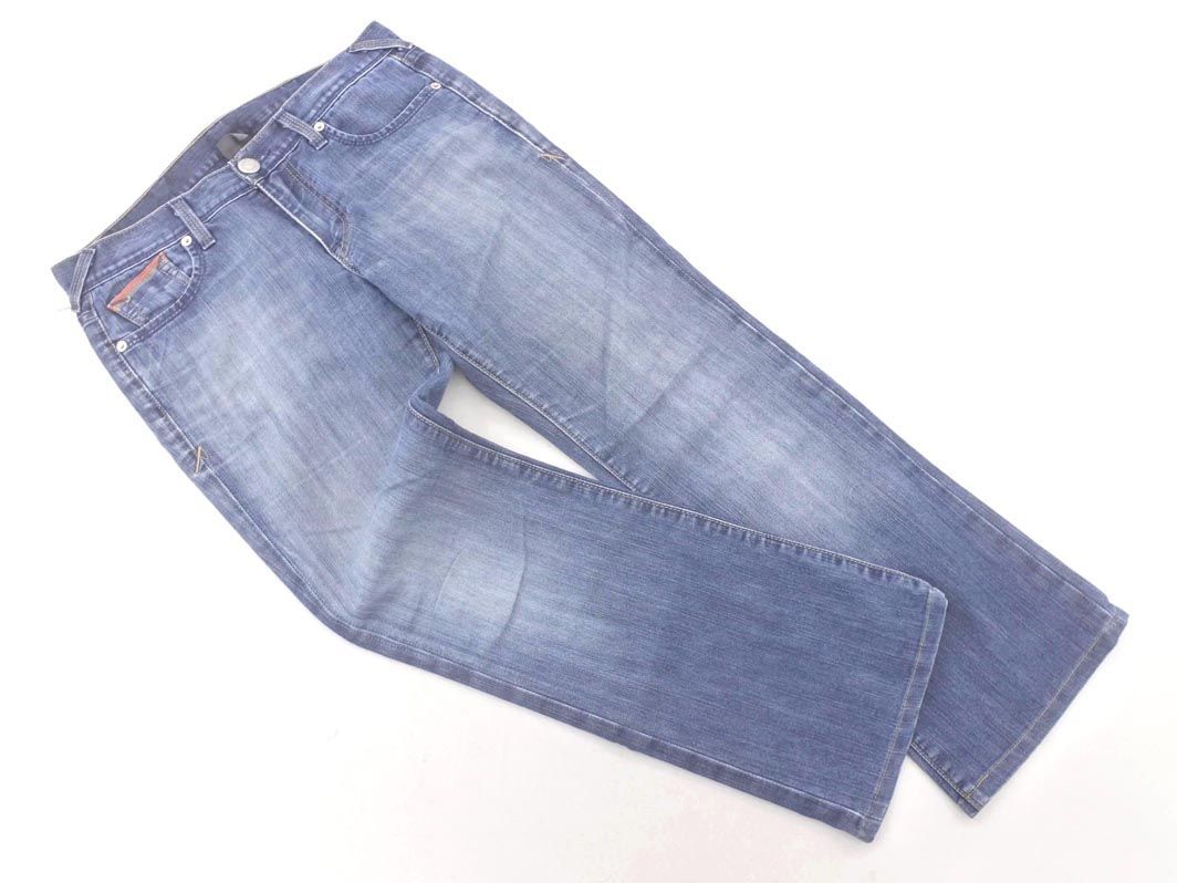 ARMANI EXCHANGE アルマーニエクスチェンジ USED加工 ブーツカット デニムパンツ size6/紺 ■■ ☆ dka6 レディース_画像1