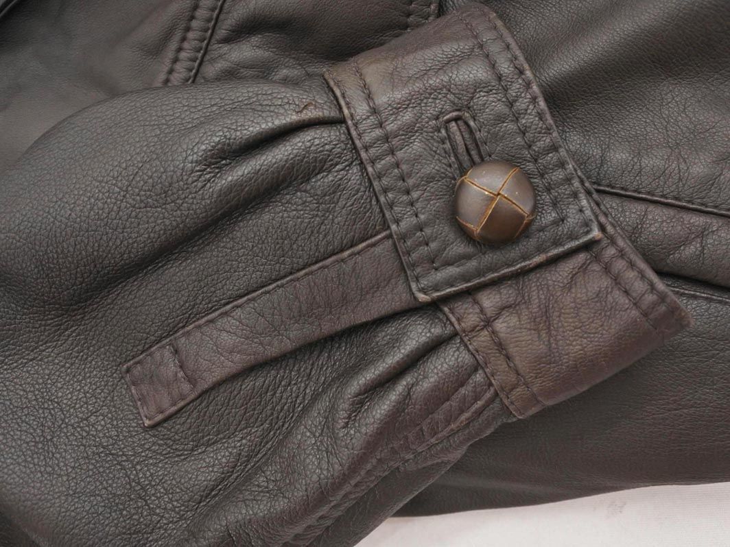 SUPREMA イタリア製 レザー 襟 切替 ジャケット size48/ダークブラウン ◆■◎ ☆ dkb0 メンズの画像3