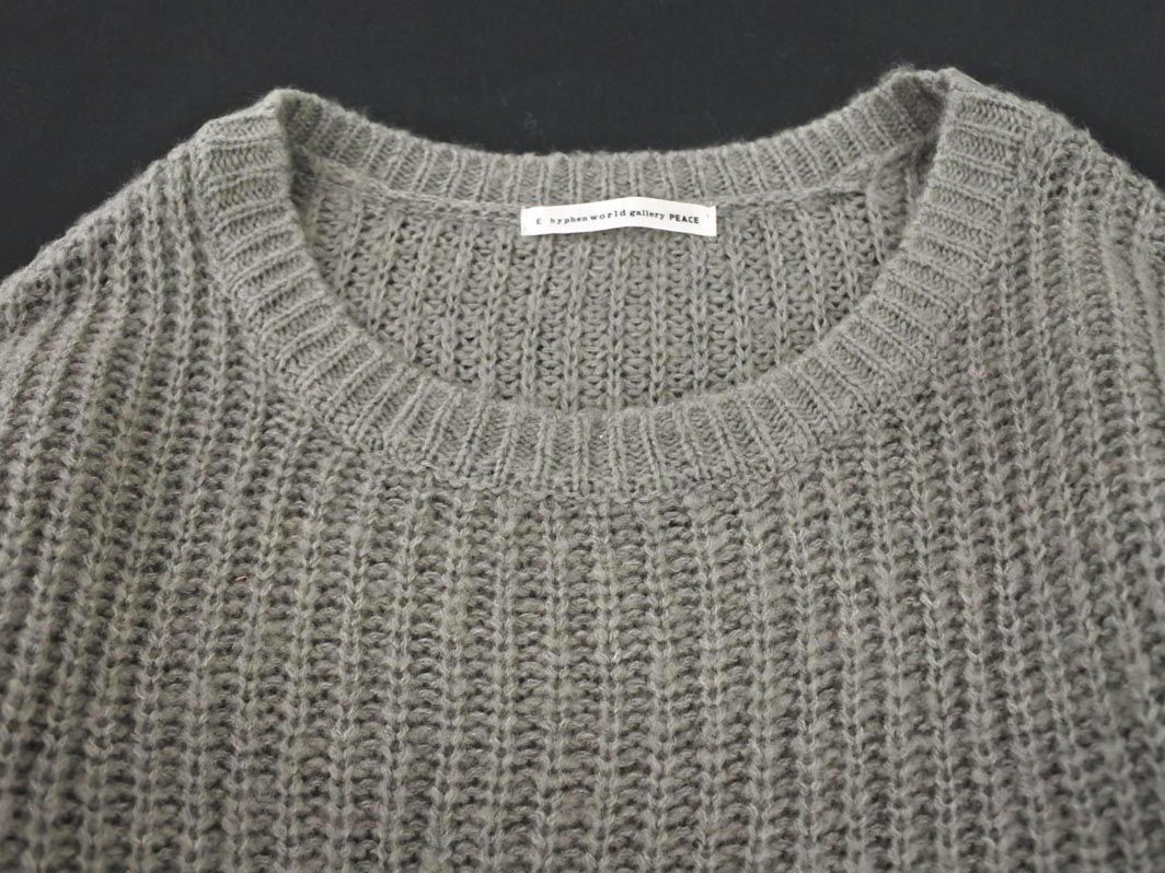E Hyphen World gallery E hyphen world gallery knitted One-piece sizeF/ gray *# * dkb7 lady's 
