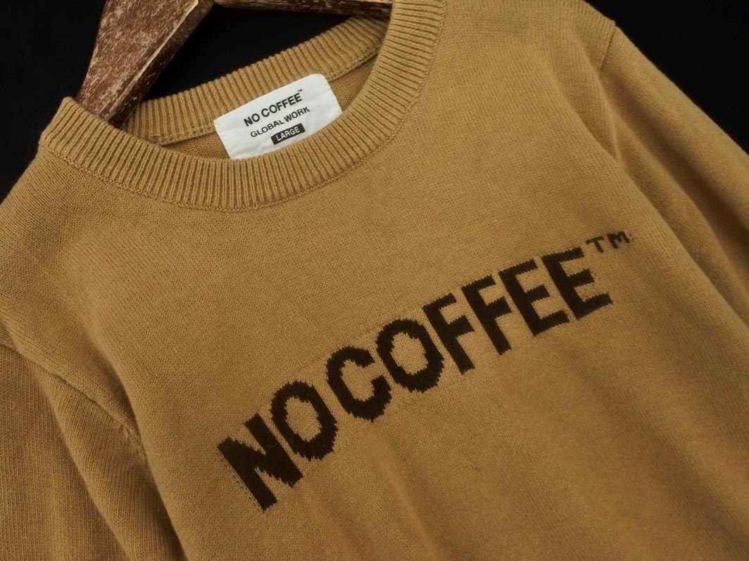 ネコポスOK GLOBAL WORK グローバルワーク NO COFFEE ニット カットソー sizeL(120cm)/ベージュ ◇■ ☆ dkc0 子供服_画像2