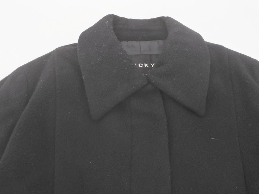  Vicky VICKY cashmere . turn-down collar coat black *# * dkc7 lady's 