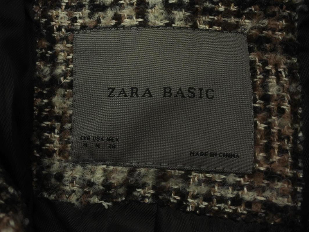 ZARA basic Zara Basic tweed coat sizeM/ tea x gray x black *# * dkc9 lady's 