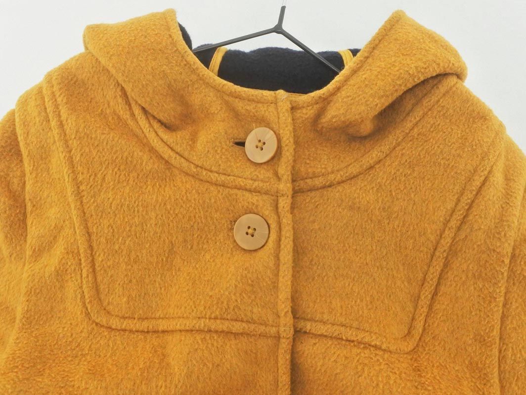  Urban Research wool . hood coat sizeF/ mustard *# * dkc9 lady's 