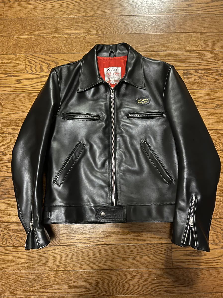 Lewis Leathers Dominator ルイスレザー ドミネーター 38 黒 ブラック レギュラーフィット 赤 レッド 送料無料 コルセア_画像1