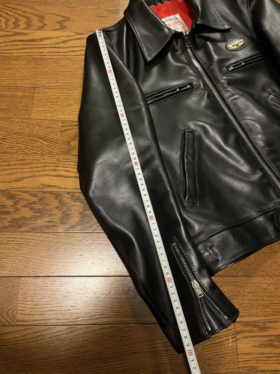 Lewis Leathers Dominator ルイスレザー ドミネーター 38 黒 ブラック レギュラーフィット 赤 レッド 送料無料 コルセア_画像8