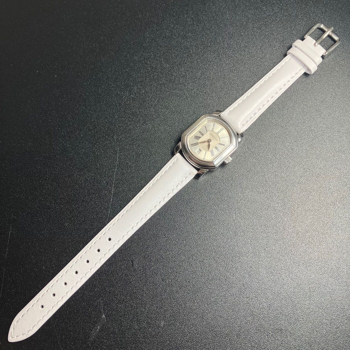【良品 可動品】 ティファニー 腕時計 マーククーペ レディース ホワイト アトラス ローマン 正規品 【2311Ti9】