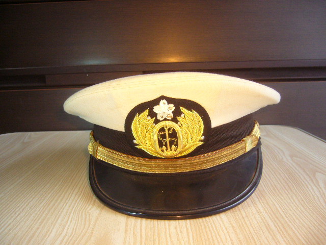 自衛隊制帽□海上自衛隊 幹部用制帽（尉官用〜3佐用）官給品 金糸刺繍