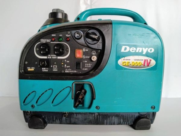 【愛知 西尾倉庫店】AB345【1000～売切り】Denyo インバーター発電機 GE-900SS-IV ★ デンヨー インバーター ガソリン 防災 災害 ★ 中古_画像3