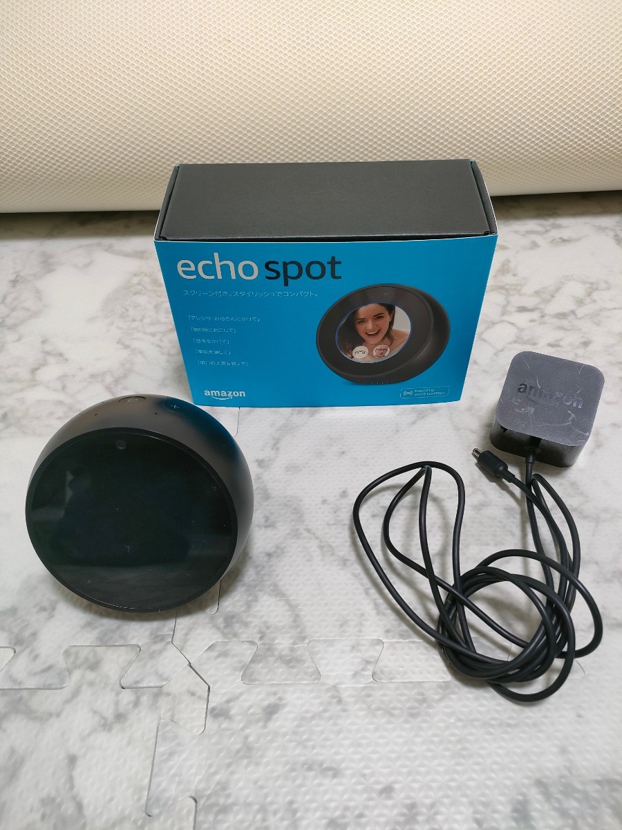 ■1円〜■Amazon アマゾン Echo Spot (エコースポット) ■スクリーン付きスマートスピーカー with Alexa、ブラック■動作確認済■_画像1