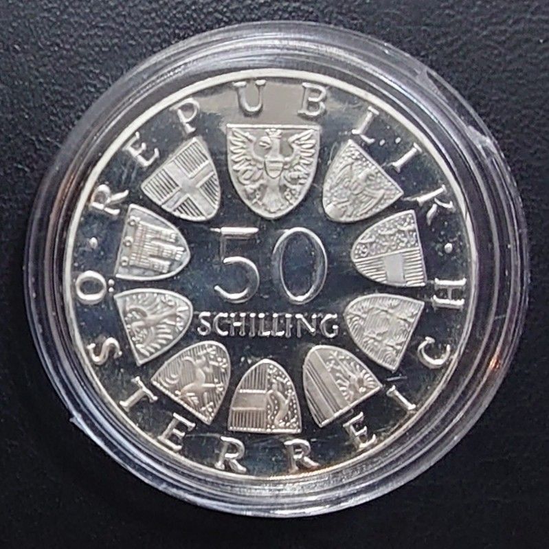 1974年オーストリア50シリング銀貨 オーストリア放送協会開局50周年